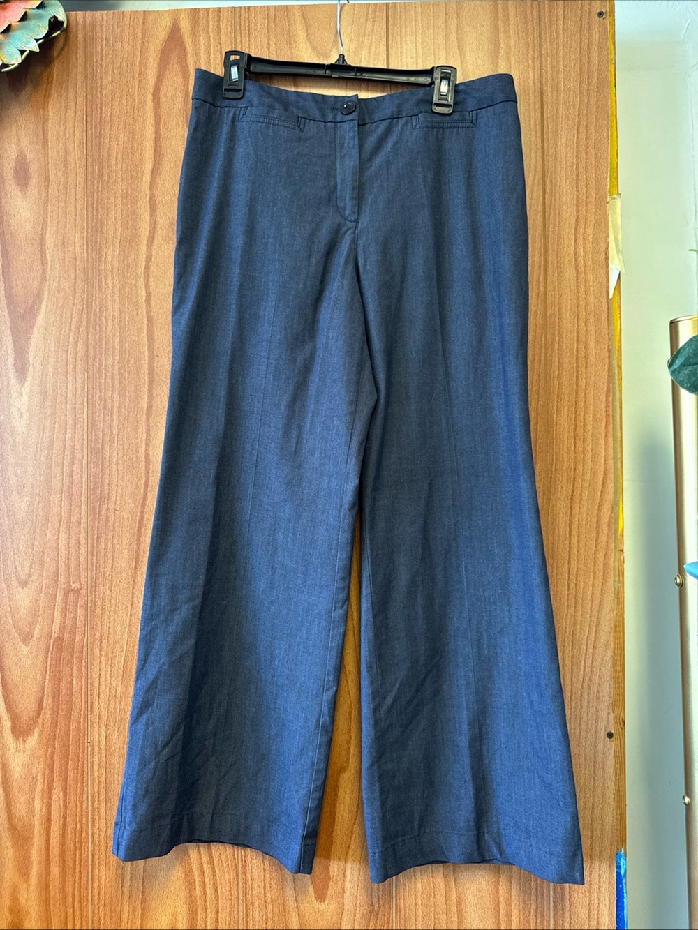 J. Jill Steel Blue Grey Gray Wide Leg Dress Pants Size 12 Regular Dressy Casual - Picture 1 of 6